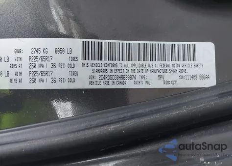 2017 Dodge Grand Caravan Sxt z USA, uszkodzony, nr VIN 2C4RDGCG0HR630874